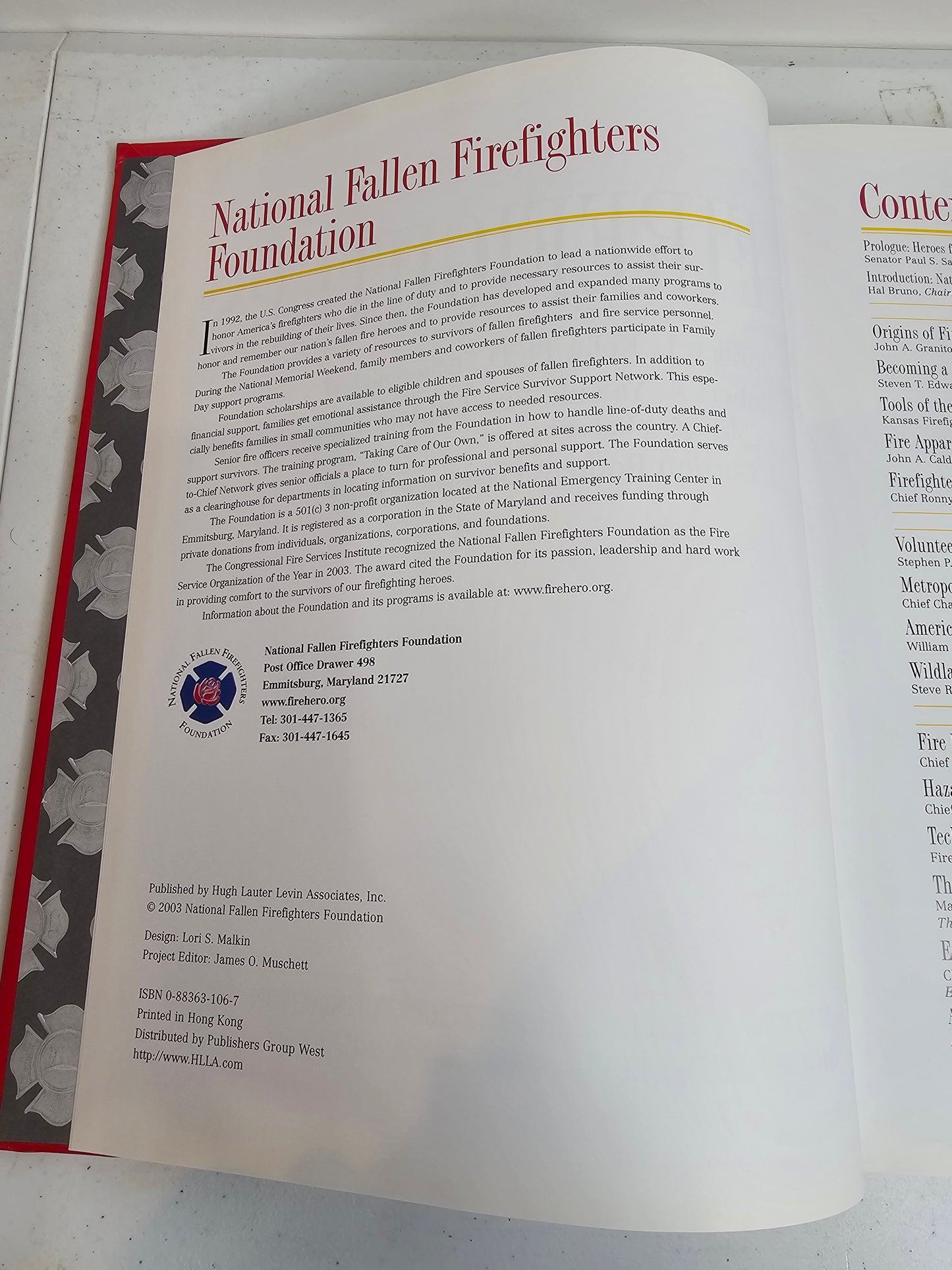 Firefighters National Fallen Firefighters Foundation Hardcover Book