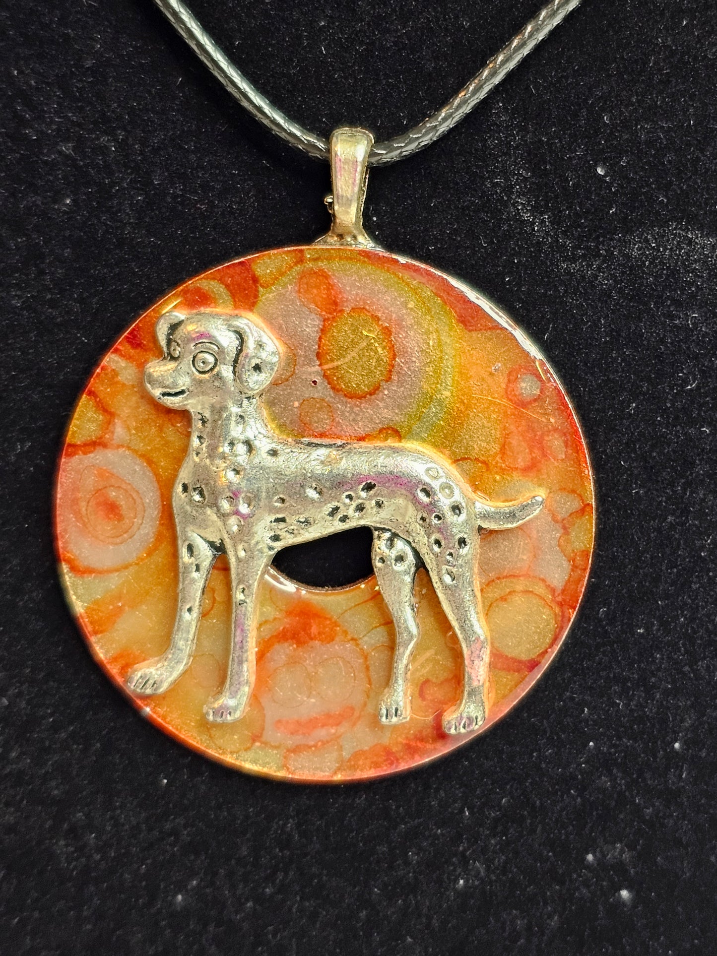 Dalmatian and Fire Washer Pendant