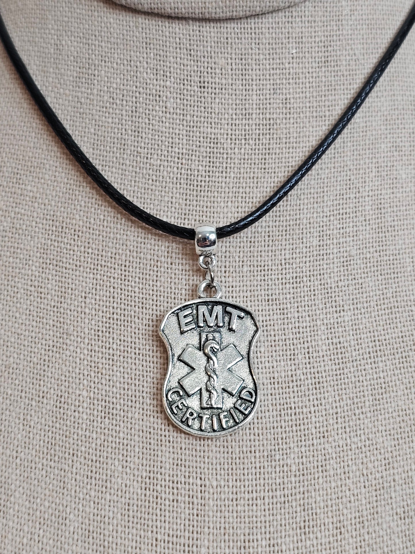 EMT Badge Certified Charm Necklace