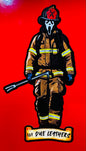 Ghostface as firefighter sticker