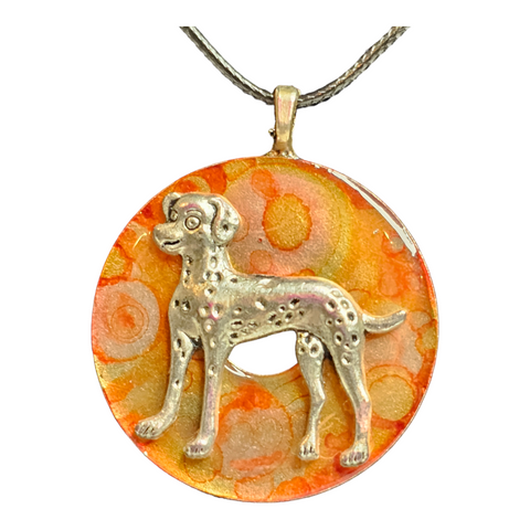 Dalmatian and Fire Washer Pendant