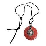 Fire Department Charm on Painted Washer Pendant